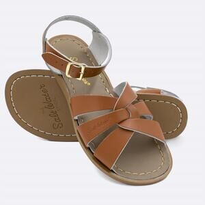 NEW SALT WATER SANDALS women's adult to infant original flat sandals in tan